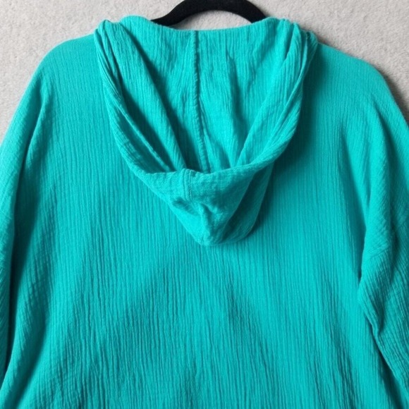 Soft Surroundings Large Kemia Gauze Pullover 1/2 Zip Hoodie Comfy Casual - Picture 6 of 9